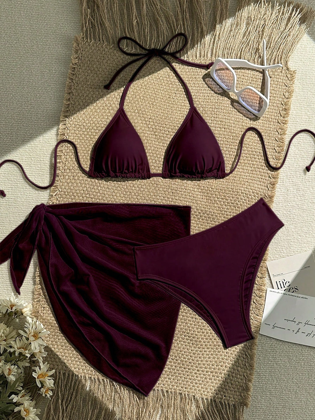 Dame trekant bikini med indpakning og justerbare stropper Skovae