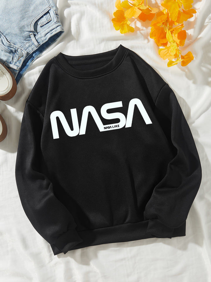 Kvinders afslappede sweatshirt med stort NASA-logo Skovae