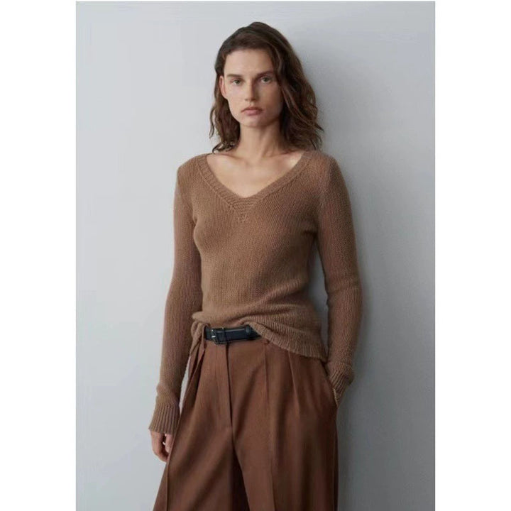 Damer hyggelig V-hals sweater Stilla