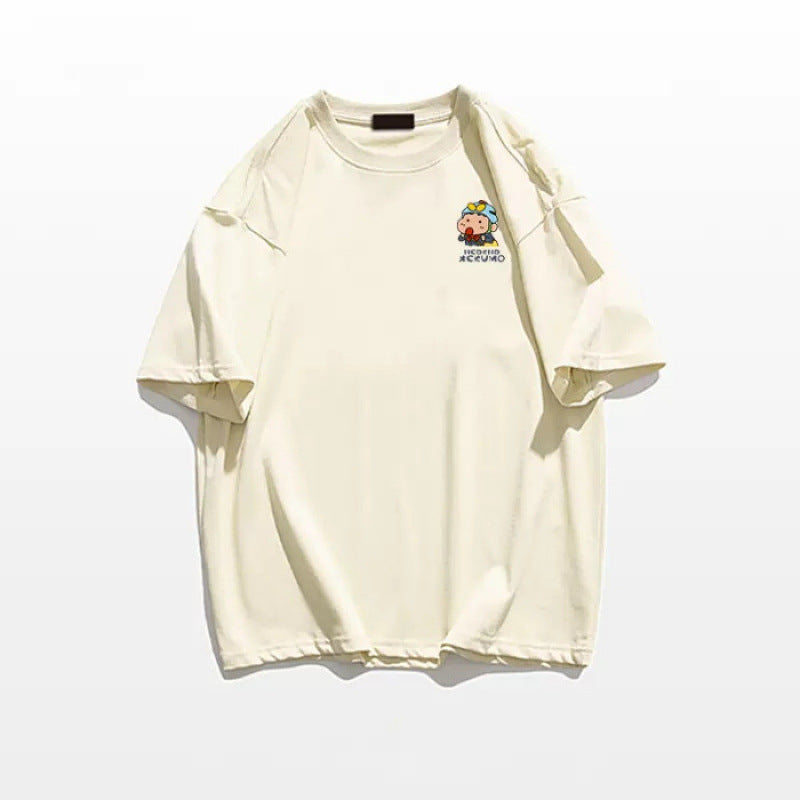 Dame T-shirt med sjov karaktertryk og oversized pasform Stilla