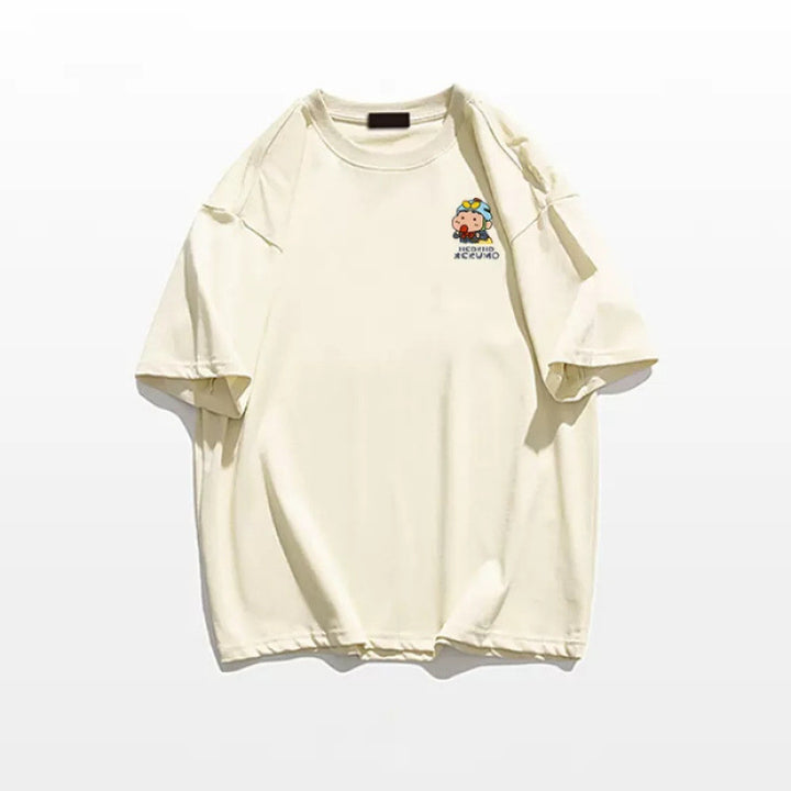 Dame T-shirt med sjov karaktertryk og oversized pasform Stilla