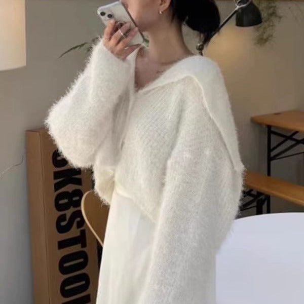 Kvindernes hyggelige V-hals sweater i moderne snit Stilla