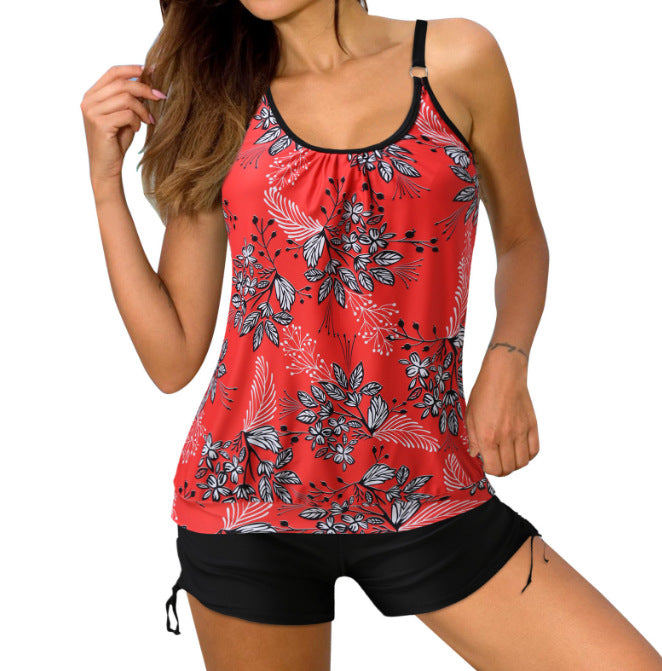 Dame Sporty Tankini med stilfuldt snit og shorts Stilla