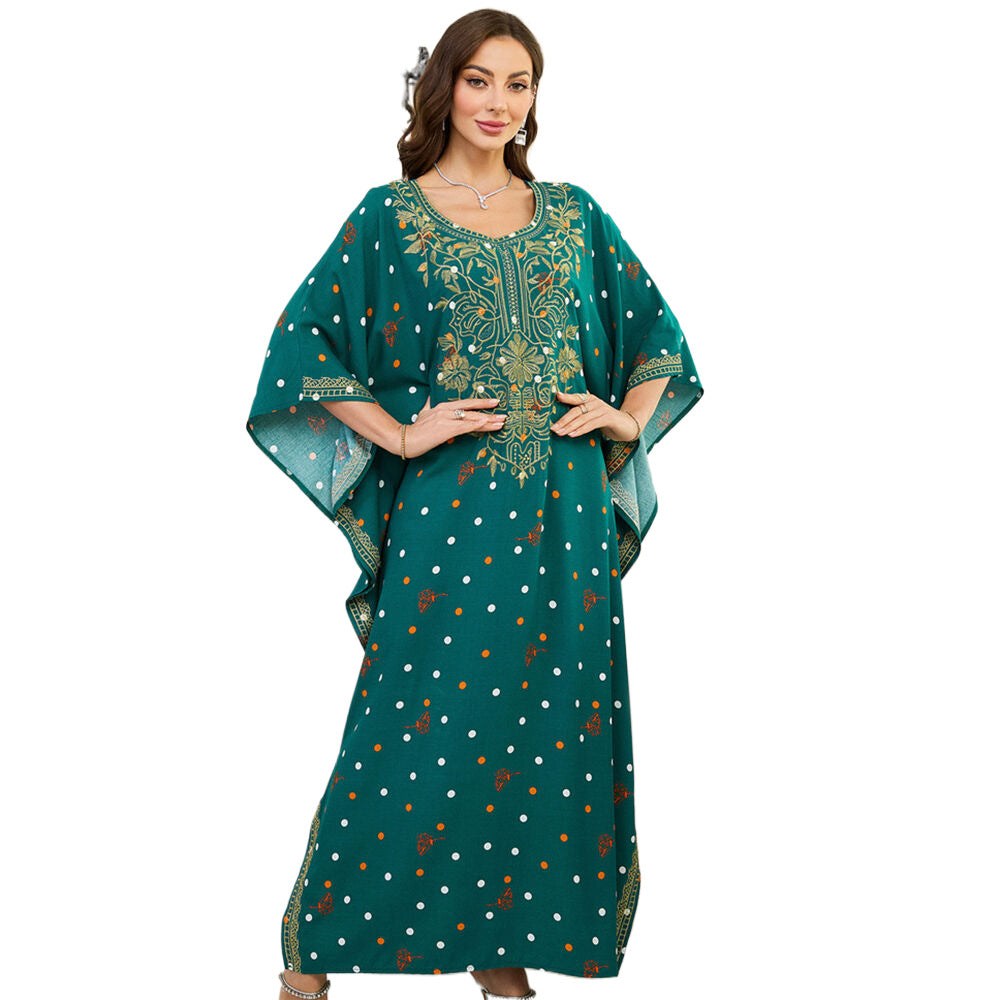 Dame Elegant Maxikjole med kunstneriske broderidetaljer Stilla