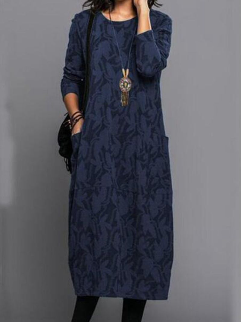 Dame Longsleeve kjole i elegant layering-stil Stilla
