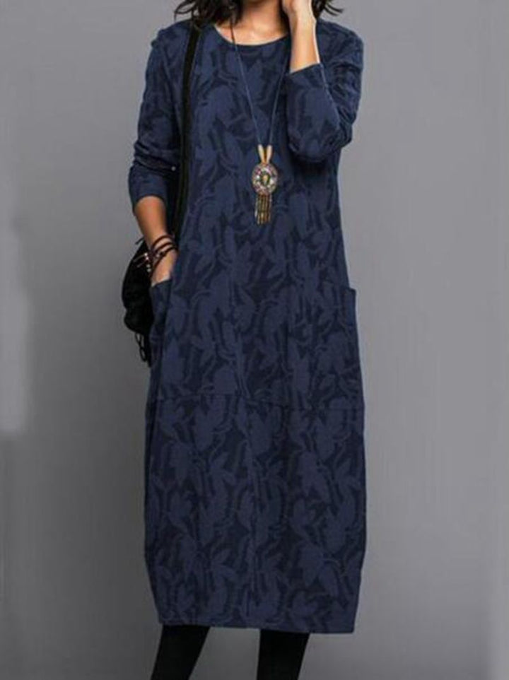 Dame Longsleeve kjole i elegant layering-stil Stilla