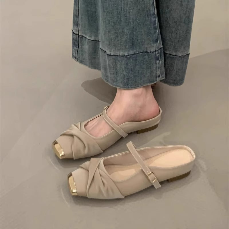 Damer Elegante Åben-Spids Balletsko med Sløjfe-Detalje Stilla