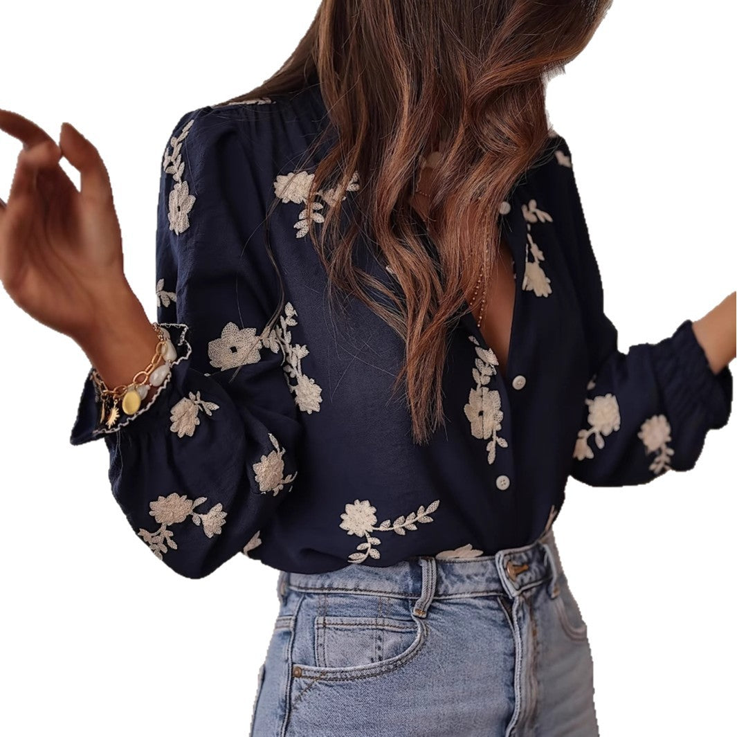 Kvinder Broderet Bluse Stilla