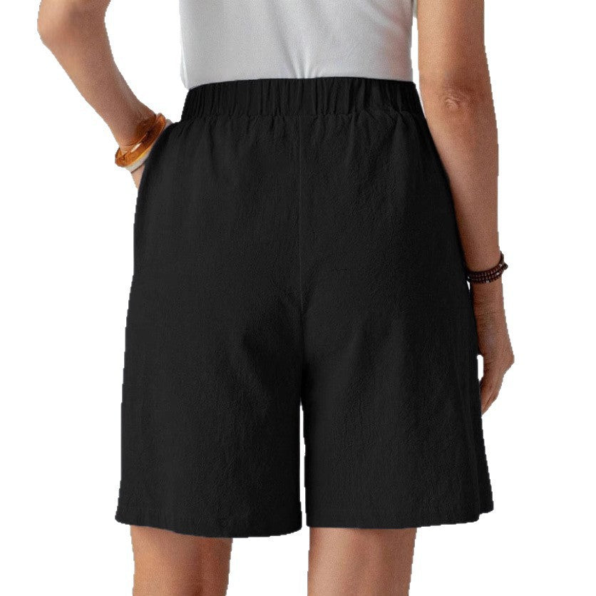 Dame afslappede shorts med elastisk talje og knapdetalje Stilla