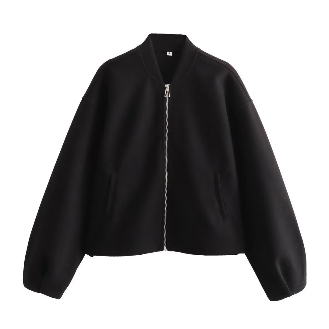 Femme Cozy Cropped Zip-Up Jakke Stilla