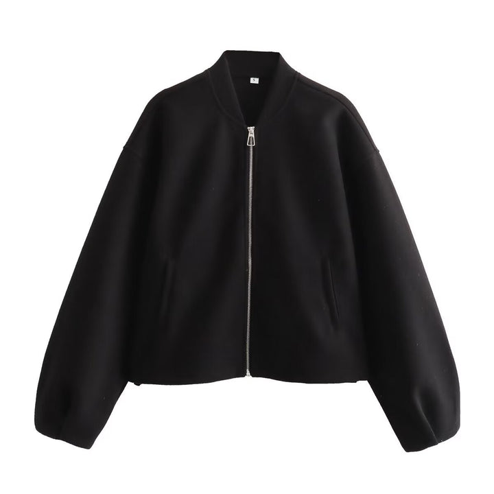 Femme Cozy Cropped Zip-Up Jakke Stilla