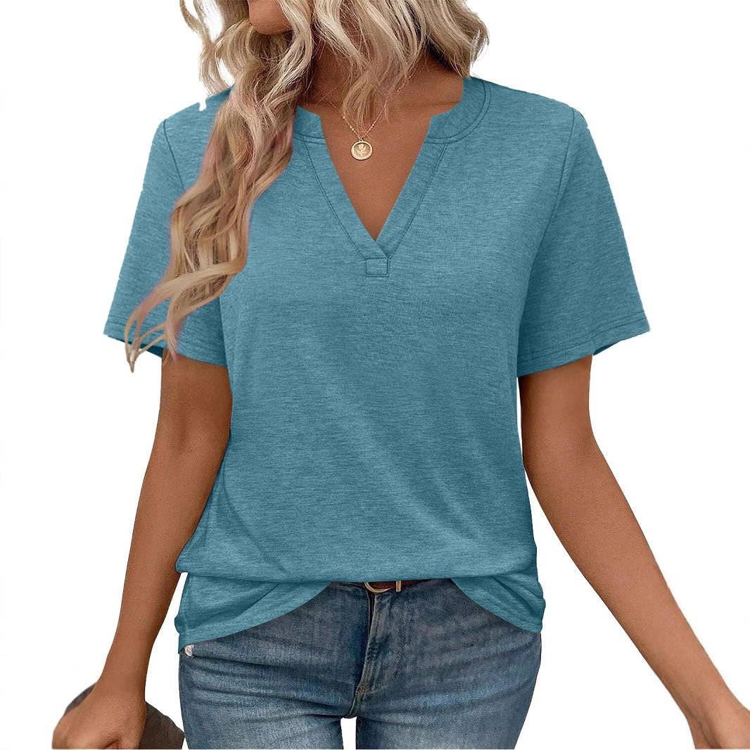 Kvinder V-Udskæring Fritids T-Shirt Stilla