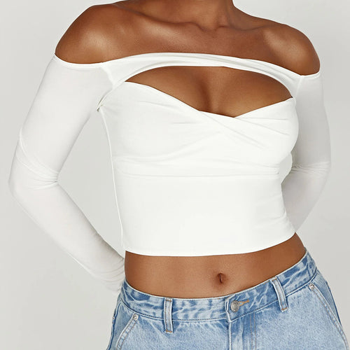 Dame Crop-Top med asymmetrisk design og tætsiddende pasform Stilla