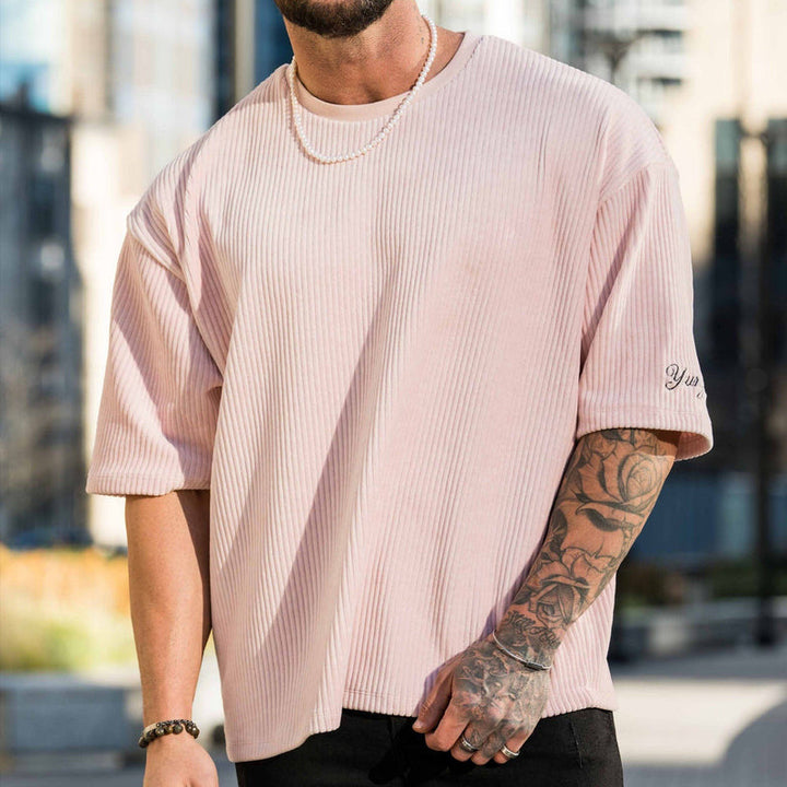 Herrer bomulds T-shirt med struktureret design og afslappet pasform Stilla