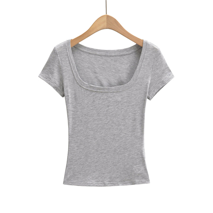 Dame Rundhalset T-shirt i blødt, elastisk materiale med figursyet snit Stilla