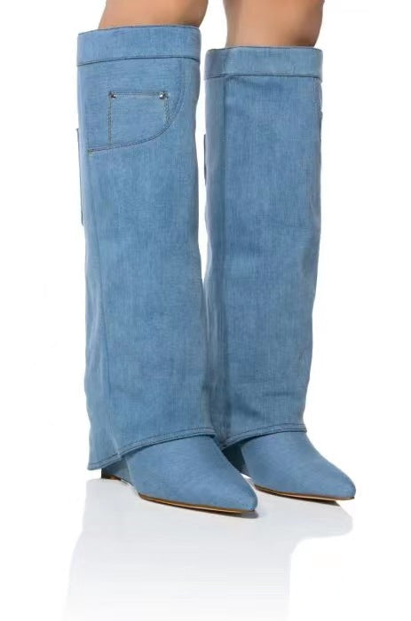 Femme Højtydende-Jeans Over-dæ-knee Støvler Stilla