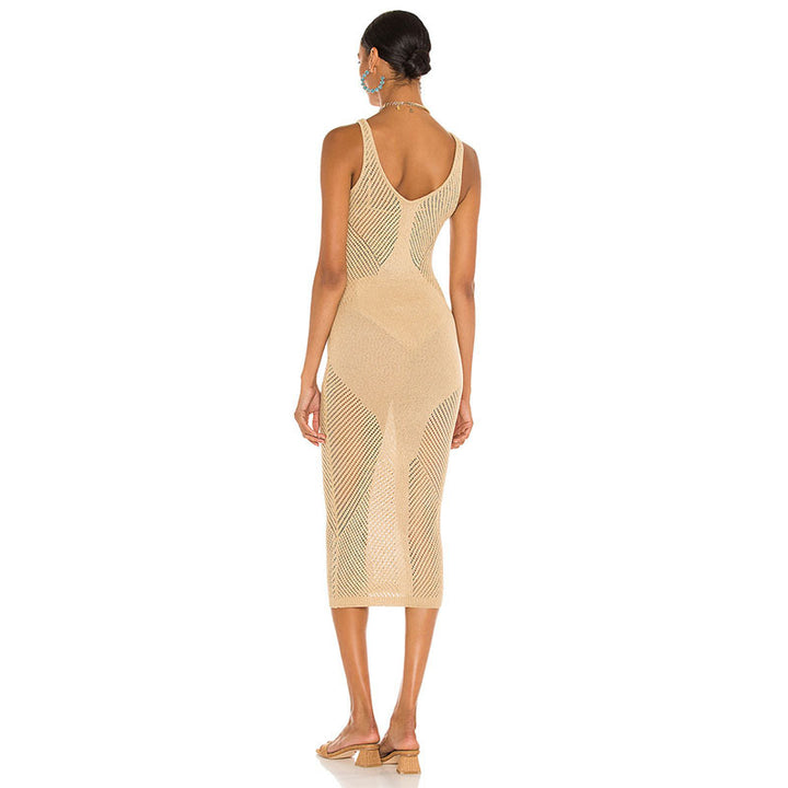 Dame hæklede bodycon kjole med elegant snit Stilla