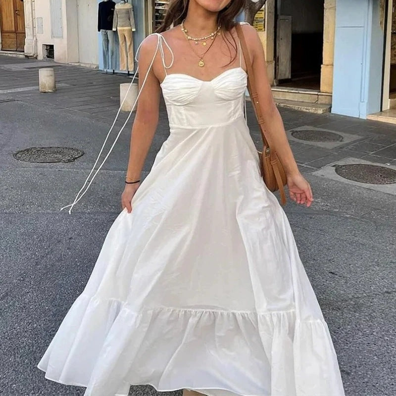 Dame Longdress med legende flæseafslutning Stilla