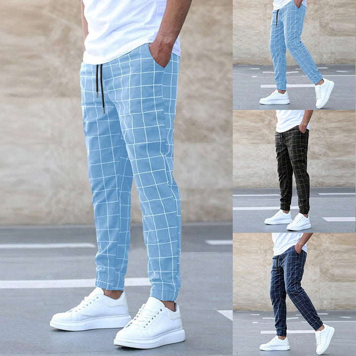 Herrer elegant fritidshose i ternet med elastisk talje og sidelommer Stilla