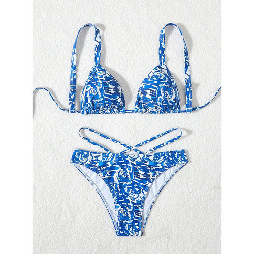 Dame triangle bikini med krydset ryg Skovae