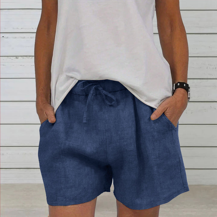 Dame Fritids Linned Shorts Stilla