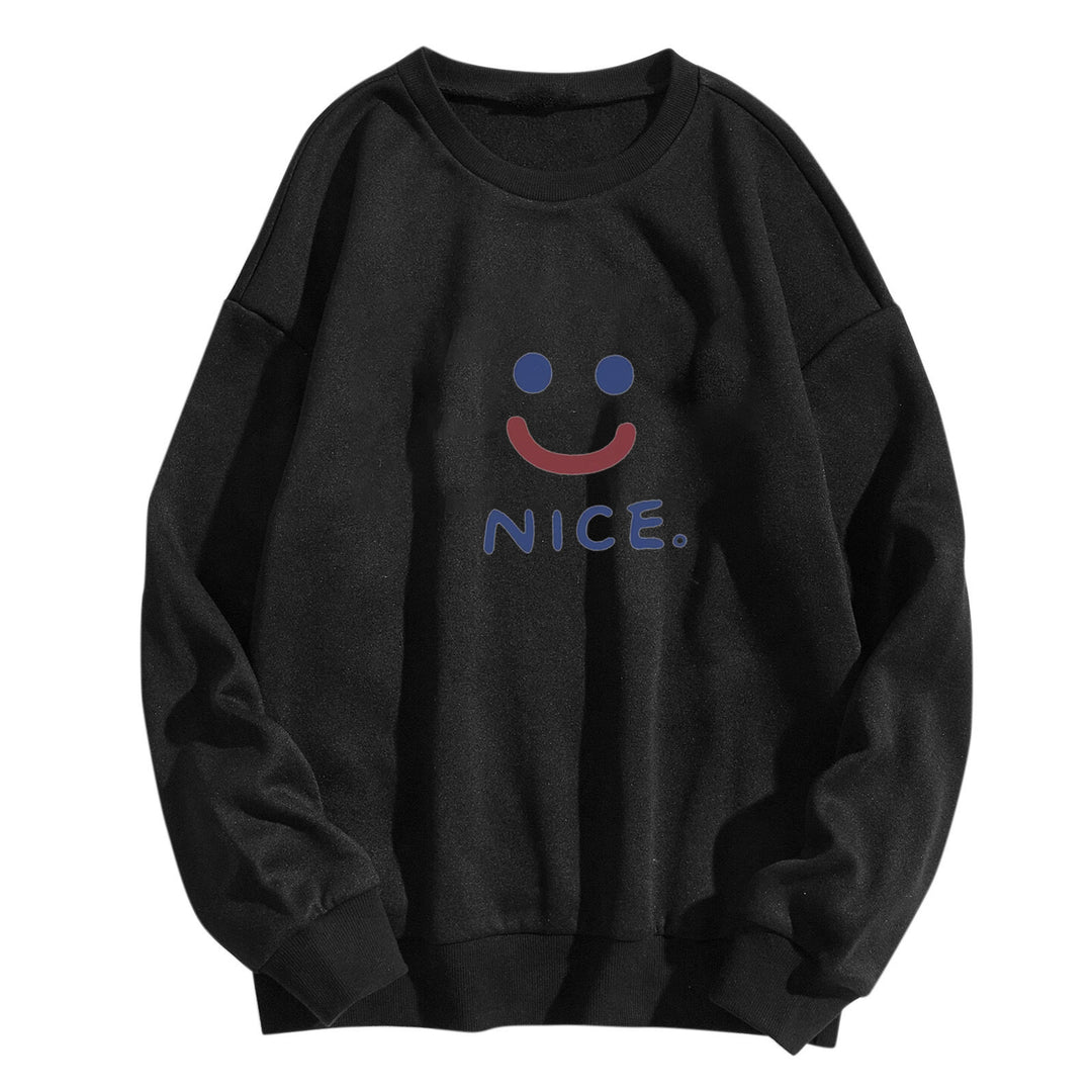 Kvinder casual sweatshirt med muntert smil motiv Skovae