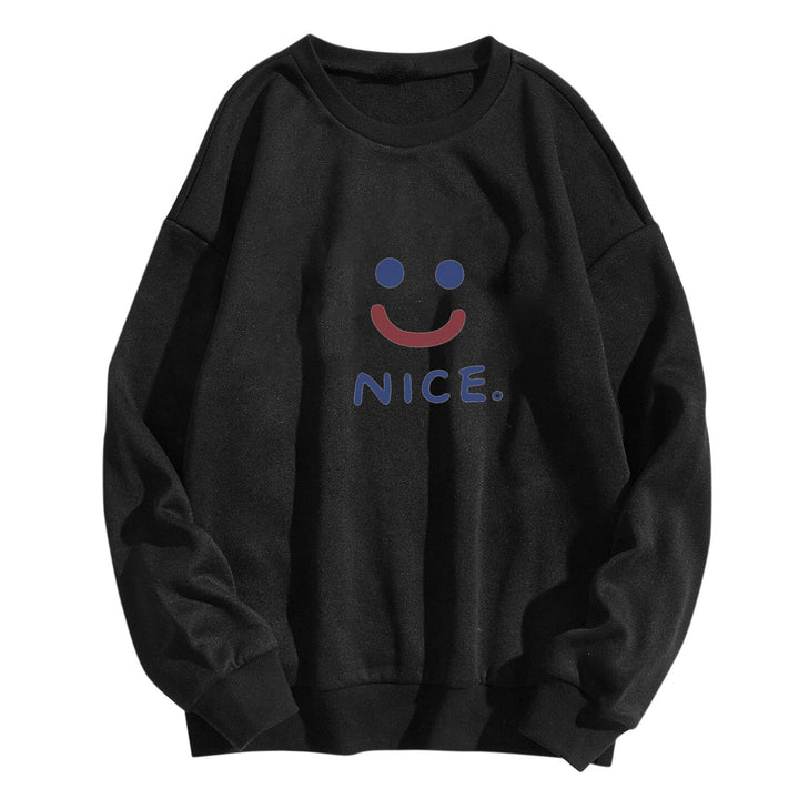 Kvinder casual sweatshirt med muntert smil motiv Skovae