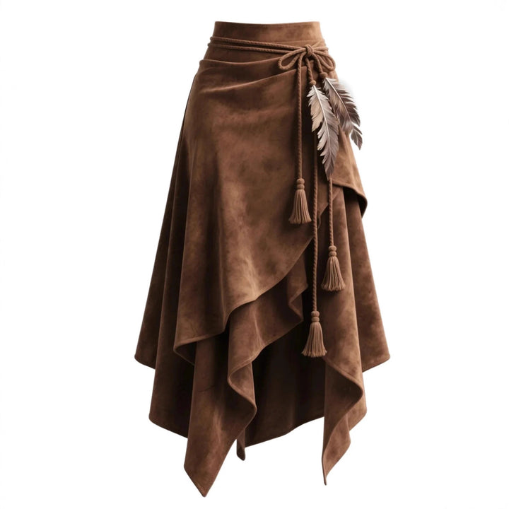 Damer Elegant Asymmetrisk Wrap Nederdel med Højkvalitets Detaljer Skovae