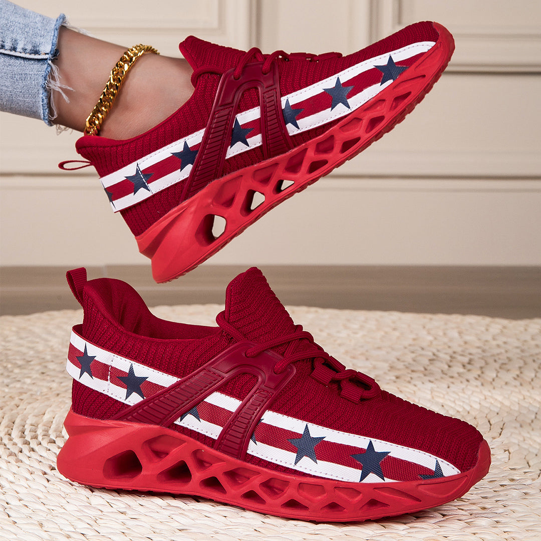 Damer Stilfulde Sport Sneakers med Åndbart Strik-Ovenmateriale Stilla