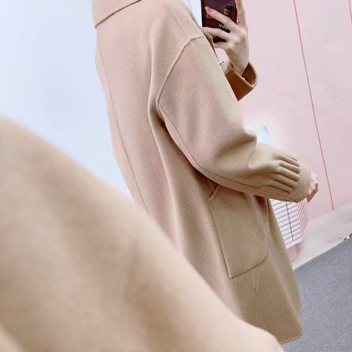 Damer Elegant Oversized lang Blazer med lommer og flot knap Stilla