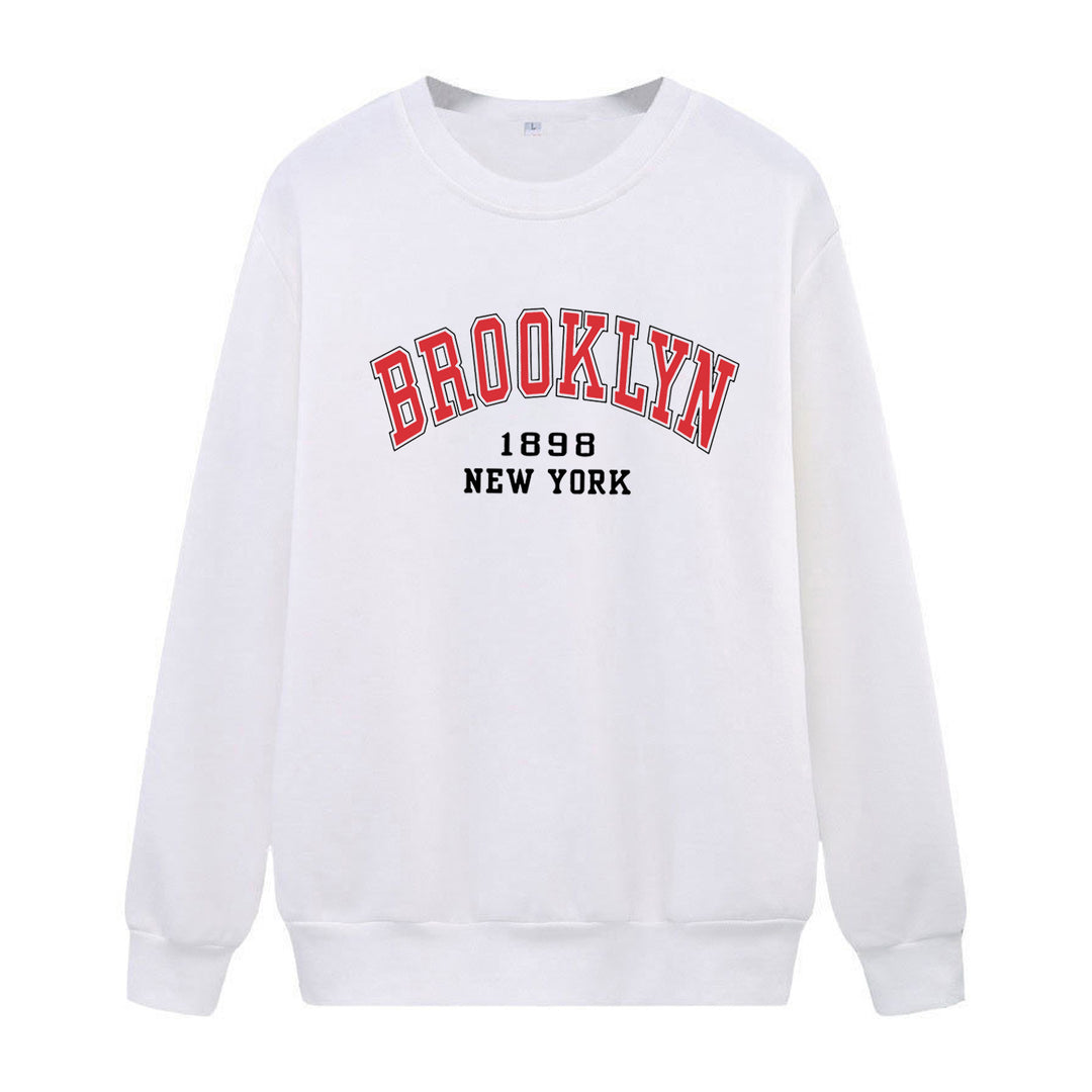 Kvinders casual oversized sweater med Brooklyn print Skovae