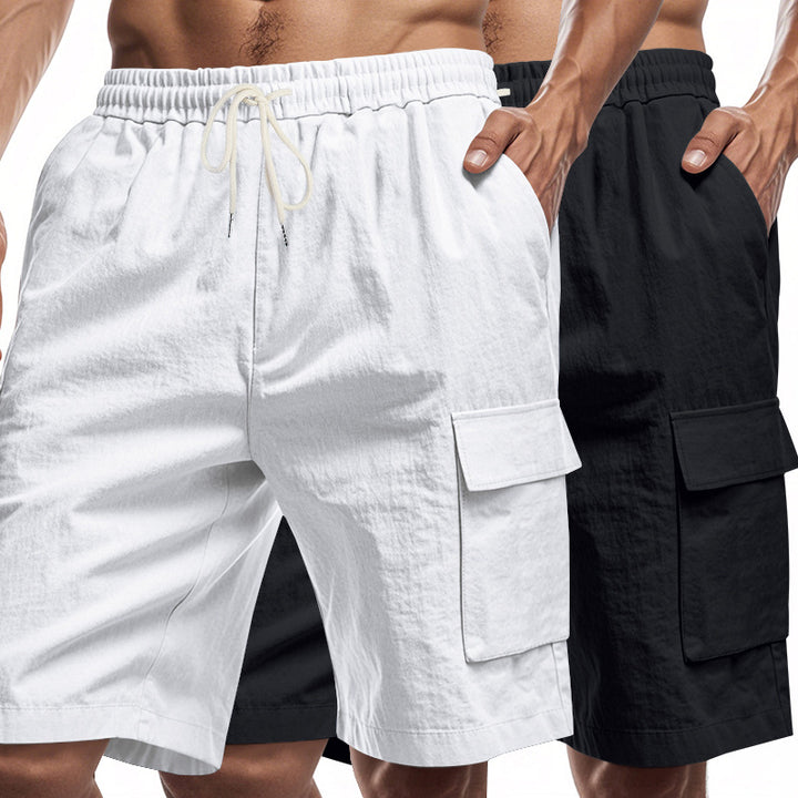 Herrer Cargo-short med elastisk talje og alsidige lommer Stilla