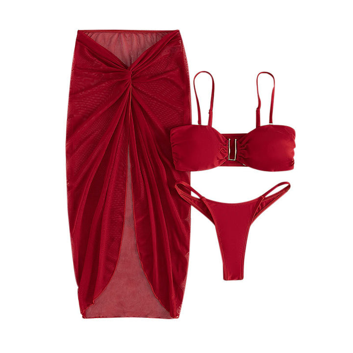 Dame Bikiniset med indpakningsskørt og elegant detalje Skovae