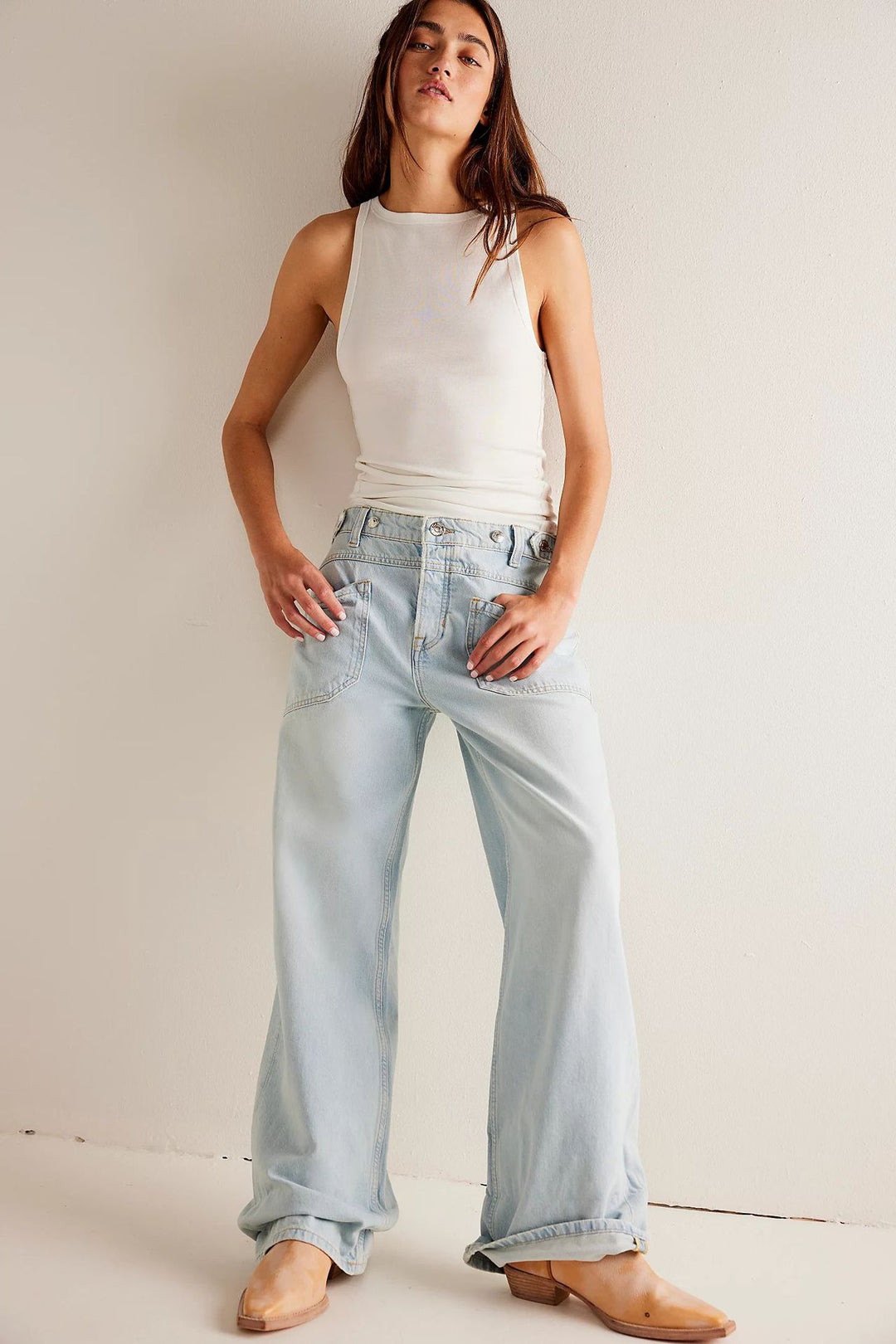 Dame Løst skårne jeans med høj talje og praktiske lommer Stilla