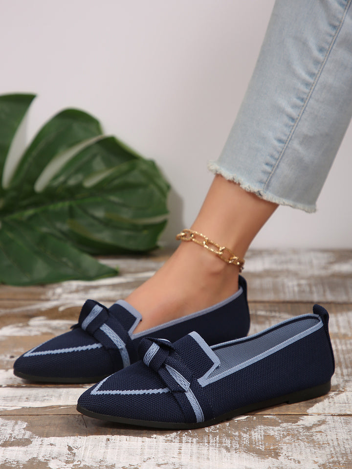 Dame Ballerinas med elegant knudedetalje og åndbart overmateriale Stilla
