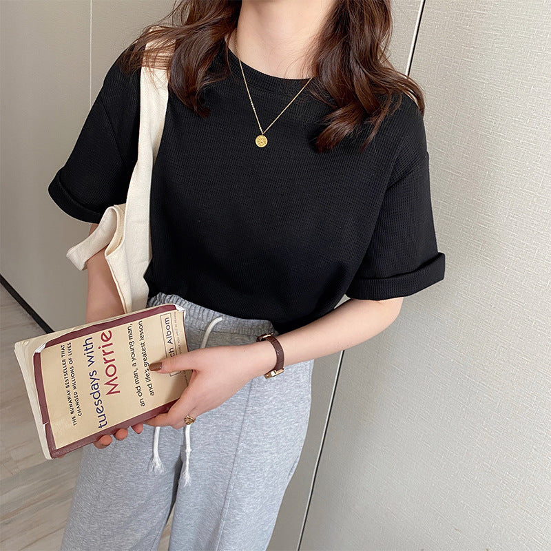 Femme Waffle Knit Afslappet Fit Top Stilla