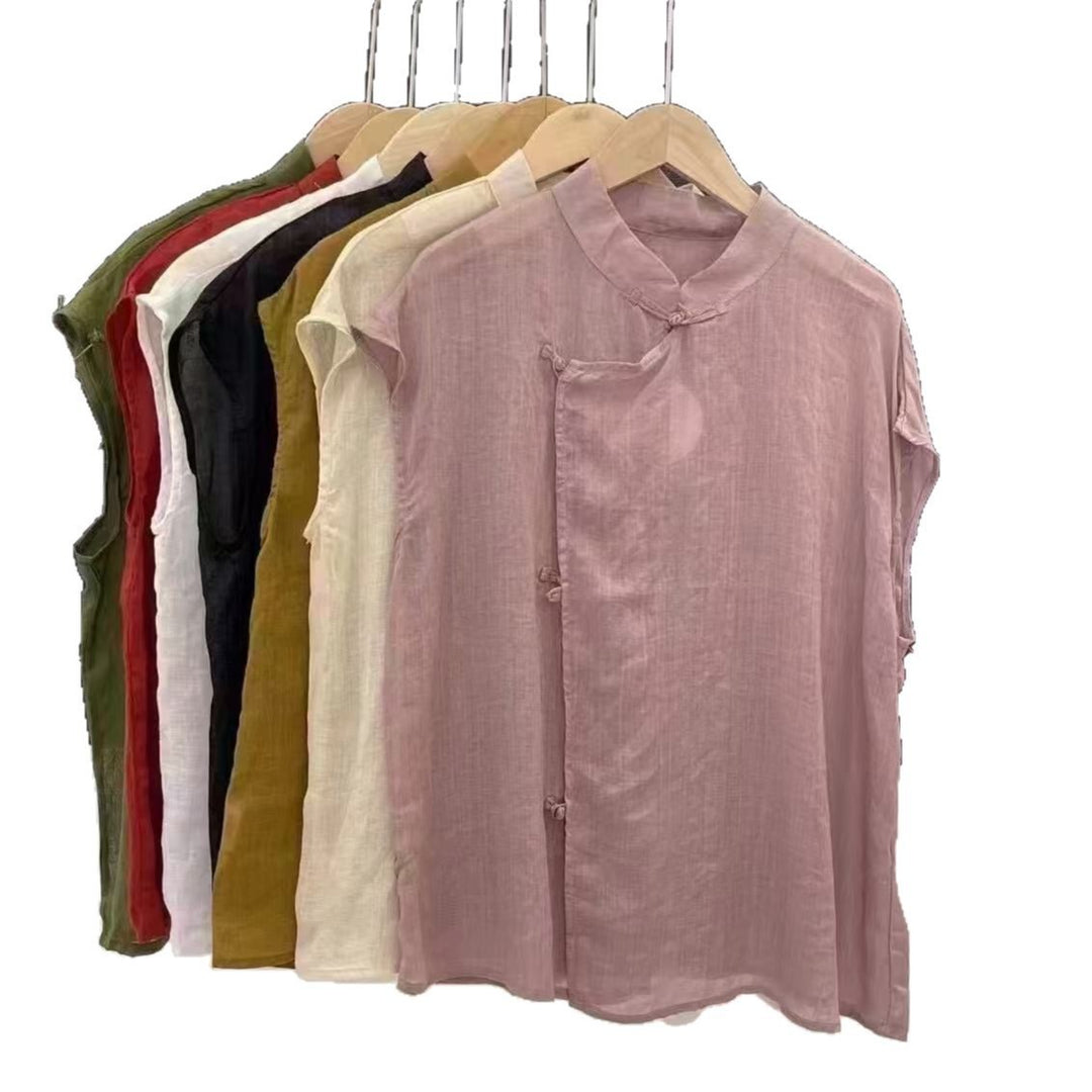 Dame Elegant Kortærmet Chiffonbluse Stilla