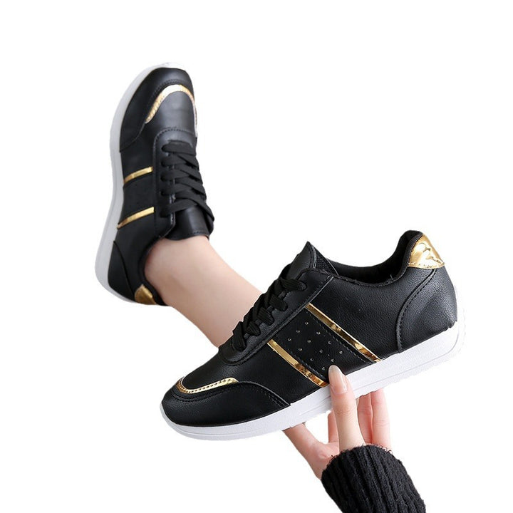 Dame mode Sneakers med bæredygtig skinnende overflade og åndbart mesh Stilla