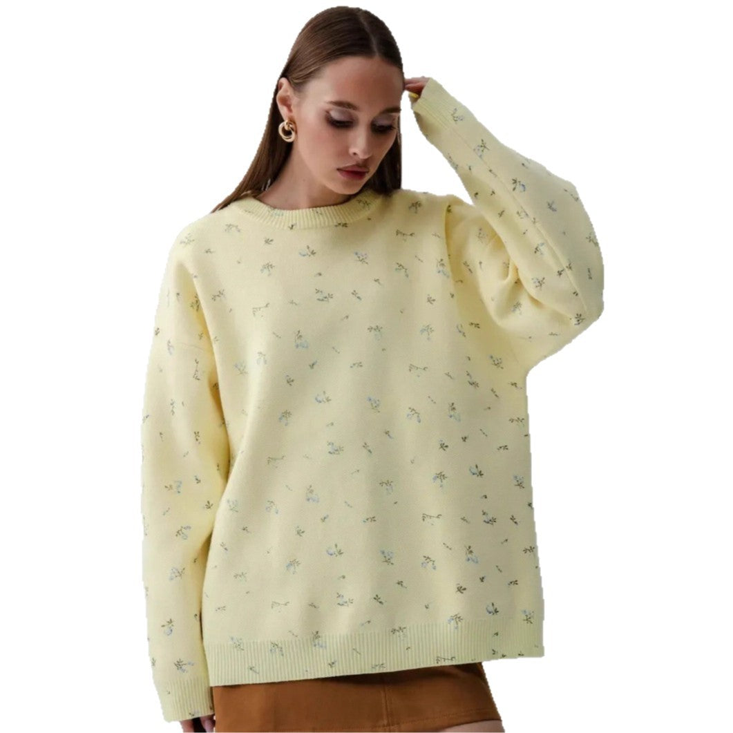 Kvinders casual sweatshirt med blomsterdesign og oversized pasform Stilla