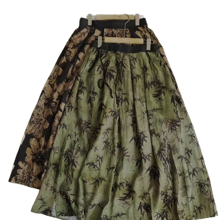 Damer Floral Print A-Line Maxi Skirt Stilla