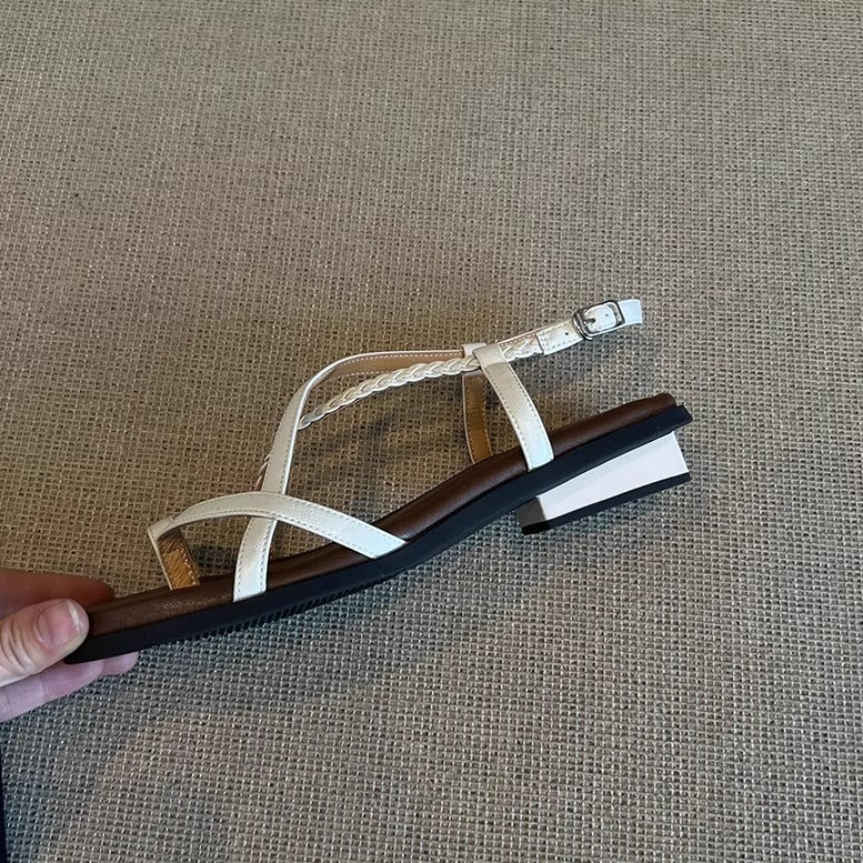 Damer Flettet Rem Sandaler Flade Stilla