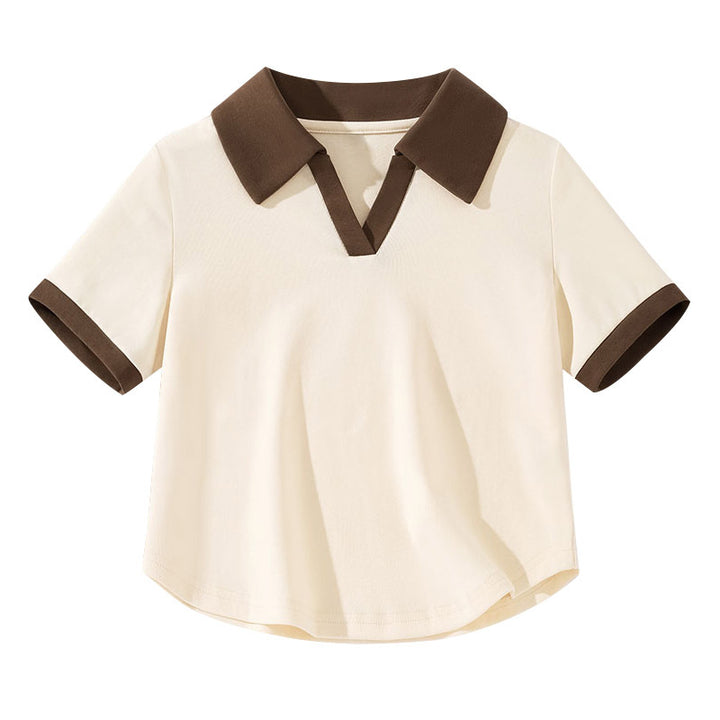 Femme Chic Farveblok Polo Top Stilla