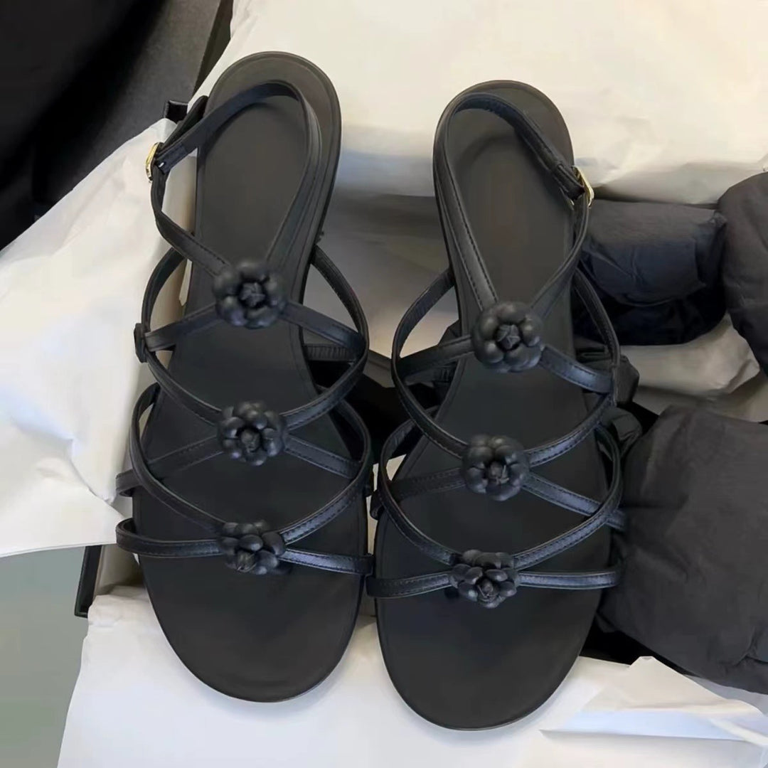 Kvinder Strappy Flade Slide Sandaler med Krydsdesign Stilla