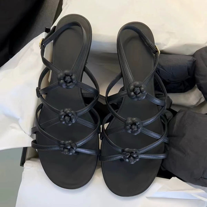 Kvinder Strappy Flade Slide Sandaler med Krydsdesign Stilla
