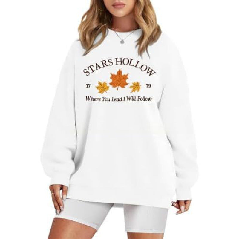 Kvinders sweatshirt med en løs pasform og dekorativt efterårsmotiv Stilla