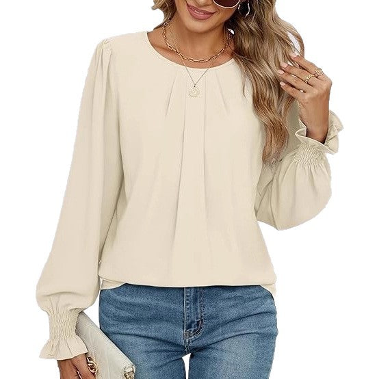 Damer elegant bluse med puffærmer Stilla
