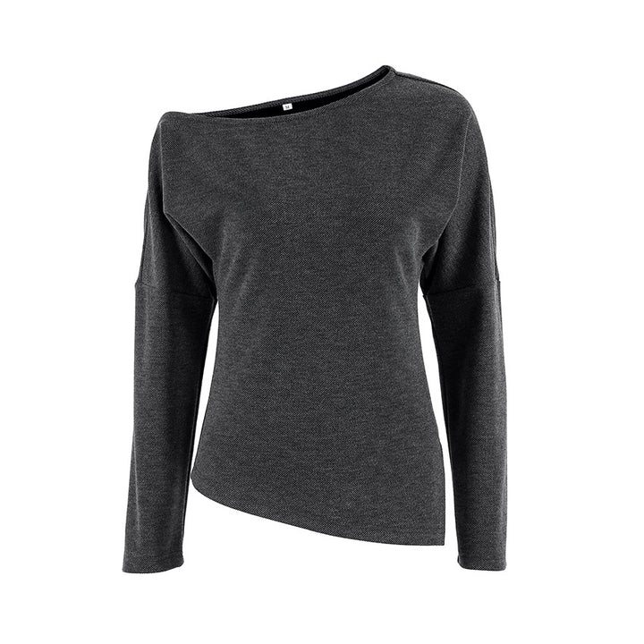 Dame Off-Shoulder Top med asymmetrisk snit og lang ærme Stilla
