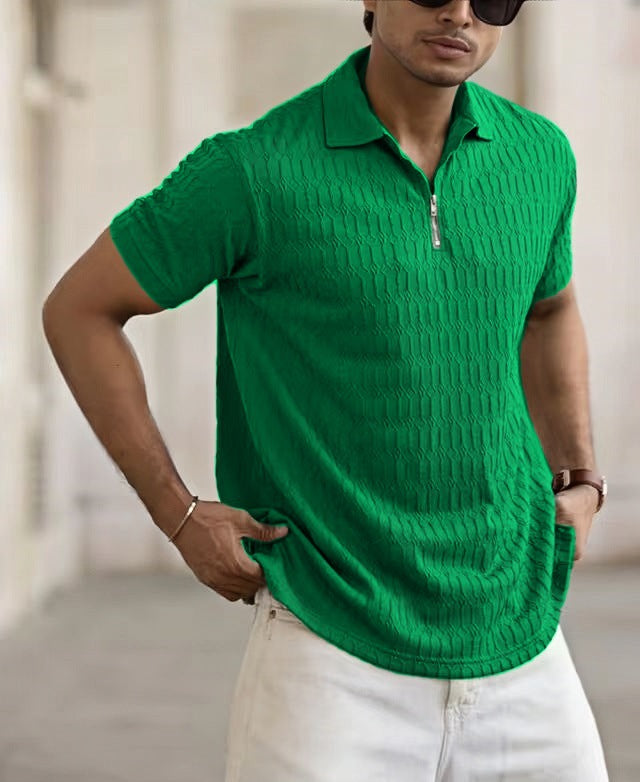 Herrer Struktur Polo Shirt Stilla
