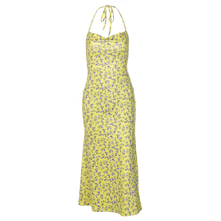 Dame Sommerligt Langærmet Kjole med skulderfri Design og blomstret Mønster Stilla