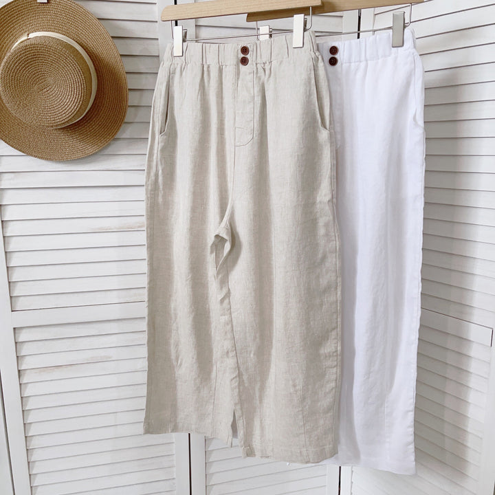 Dame Relaxed Fit Linnedragt med knaplukning Stilla